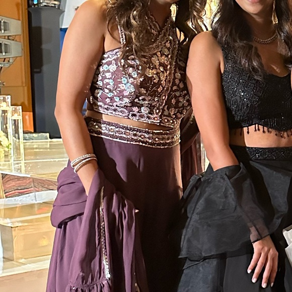 Purple/brown palazzo with blouse and dupatta size 36 - Picture 2 of 4